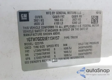 2014 GMC Savana 2500 Work Van from USA, damaged, VIN 1GTW7GCG9E1134157